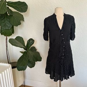 Free People Polka Dot Shirred Waist Dress